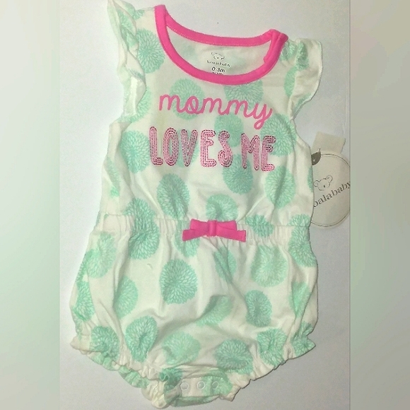 ☆NWT☆Sweet Newborn Girl "Mommy Loves me" Ruffle sleeve bubble Romper☆0-3mo. - Picture 7 of 7